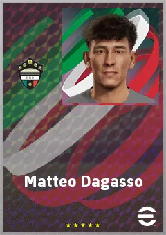 Matteo Dagasso eFootball 2026 player card, 66 OVR CMF