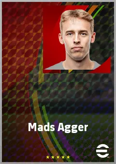 Mads Agger eFootball 2026 player card, 67 OVR RWF