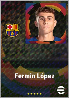 Fermín López eFootball 2026 player card, 78 OVR AMF