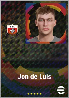 Jon de Luis eFootball 2026 player card, 66 OVR CB