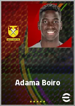 Adama Boiro eFootball 2026 player card, 72 OVR LB