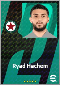 Ryad Hachem eFootball 2026 player card, 68 OVR CMF