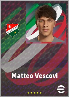 Matteo Vescovi eFootball 2026 player card, 66 OVR CB