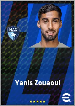 Yanis Zouaoui eFootball 2026 player card, 70 OVR LB