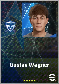 Gustav Wagner eFootball 2026 player card, 62 OVR CB