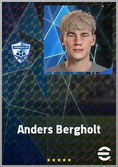 Anders Bergholt eFootball 2026 player card, 61 OVR CMF