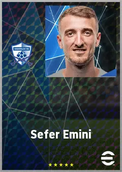 Sefer Emini eFootball 2026 player card, 67 OVR CMF