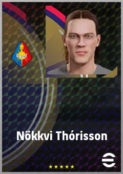 Nökkvi Thórisson eFootball 2026 player card, 67 OVR CF