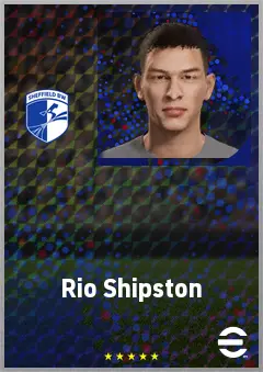 Rio Shipston eFootball 2026 player card, 65 OVR CMF