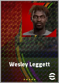 Wesley Leggett eFootball 2026 player card, 67 OVR CF