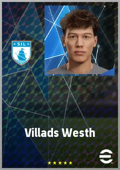 Villads Westh eFootball 2026 player card, 64 OVR CMF