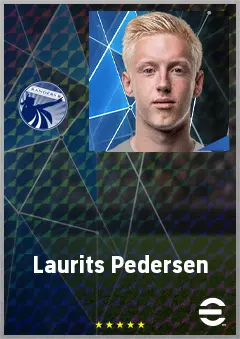 Laurits Pedersen eFootball 2026 player card, 63 OVR CMF