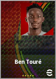 Ben Touré eFootball 2026 player card, 67 OVR CF