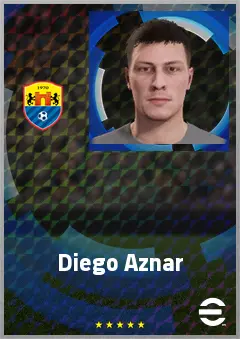Diego Aznar eFootball 2026 player card, 66 OVR CF