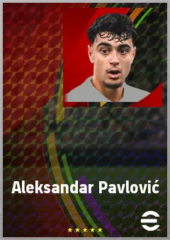 Aleksandar Pavlović eFootball 2026 player card, 78 OVR DMF