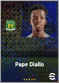 Pape Diallo eFootball 2026 player card, 68 OVR LWF