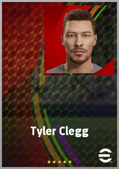 Tyler Clegg eFootball 2026 player card, 65 OVR CB