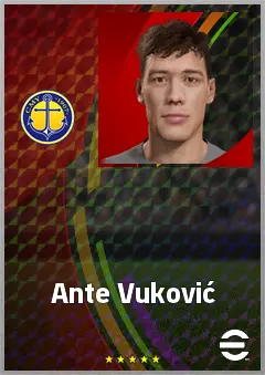 Ante Vuković eFootball 2026 player card, 64 OVR GK