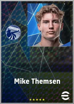 Mike Themsen eFootball 2026 player card, 62 OVR LWF