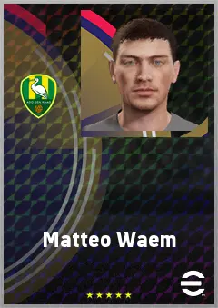 Matteo Waem eFootball 2026 player card, 68 OVR CB