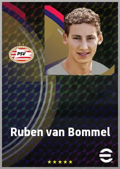 Ruben van Bommel eFootball 2026 player card, 72 OVR LWF