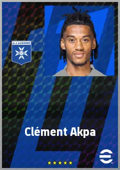 Clément Akpa eFootball 2026 player card, 73 OVR CB