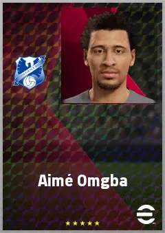 Aimé Omgba eFootball 2026 player card, 68 OVR SS