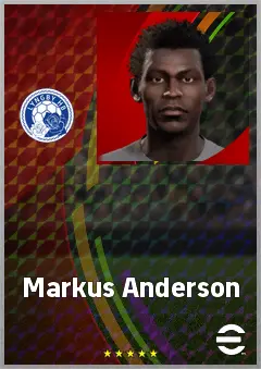 Markus Anderson eFootball 2026 player card, 68 OVR LWF