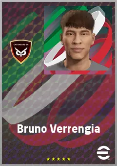 Bruno Verrengia eFootball 2026 player card, 67 OVR CMF