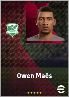Owen Maës eFootball 2026 player card, 65 OVR RMF