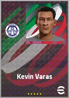 Kevin Varas eFootball 2026 player card, 65 OVR CMF