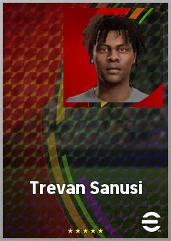 Trevan Sanusi eFootball 2026 player card, 66 OVR LWF