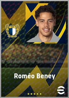 Roméo Beney eFootball 2026 player card, 66 OVR CF