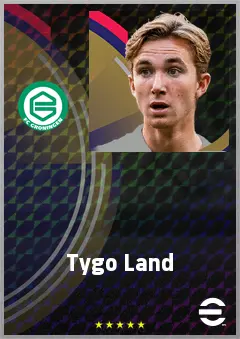 Tygo Land eFootball 2026 player card, 67 OVR CMF