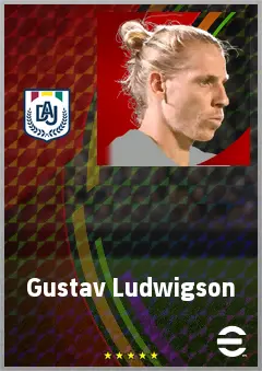 Gustav Ludwigson eFootball 2026 player card, 70 OVR RWF