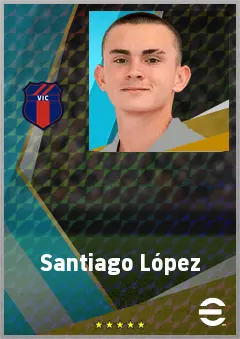 Santiago López eFootball 2026 player card, 70 OVR LWF