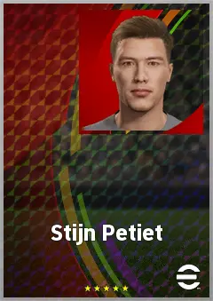 Stijn Petiet eFootball 2026 player card, 62 OVR GK