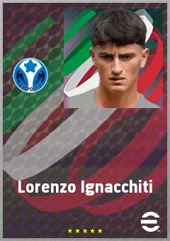Lorenzo Ignacchiti eFootball 2026 player card, 67 OVR CMF