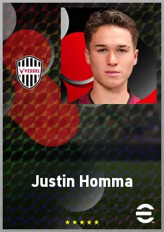 Homma Justin eFootball 2026 player card, 61 OVR RB