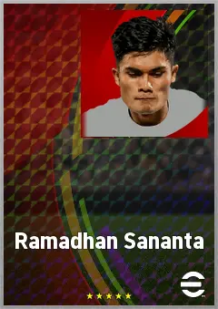 Ramadhan Sananta eFootball 2026 player card, 65 OVR CF