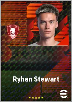 Ryhan Stewart eFootball 2026 player card, 66 OVR RB