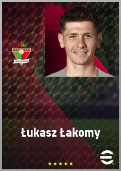 Łukasz Łakomy eFootball 2026 player card, 71 OVR CMF