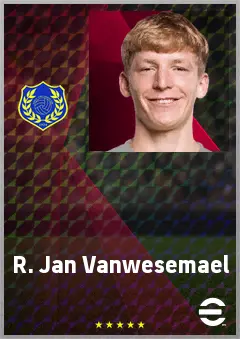 R. Jan Vanwesemael eFootball 2026 player card, 69 OVR RB