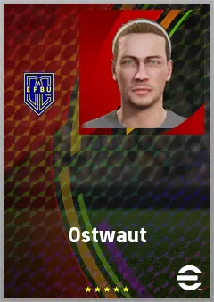 Ostwaut eFootball 2026 player card, 76 OVR AMF