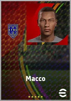 Macco eFootball 2026 player card, 74 OVR RMF