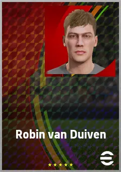 Robin van Duiven eFootball 2026 player card, 65 OVR CF