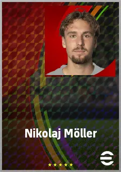 Nikolaj Möller eFootball 2026 player card, 68 OVR CF