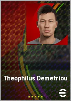 Theophilus Demetriou eFootball 2026 player card, 58 OVR AMF