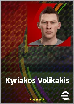Kyriakos Volikakis eFootball 2026 player card, 58 OVR LMF