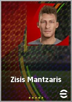 Zisis Mantzaris eFootball 2026 player card, 57 OVR CMF